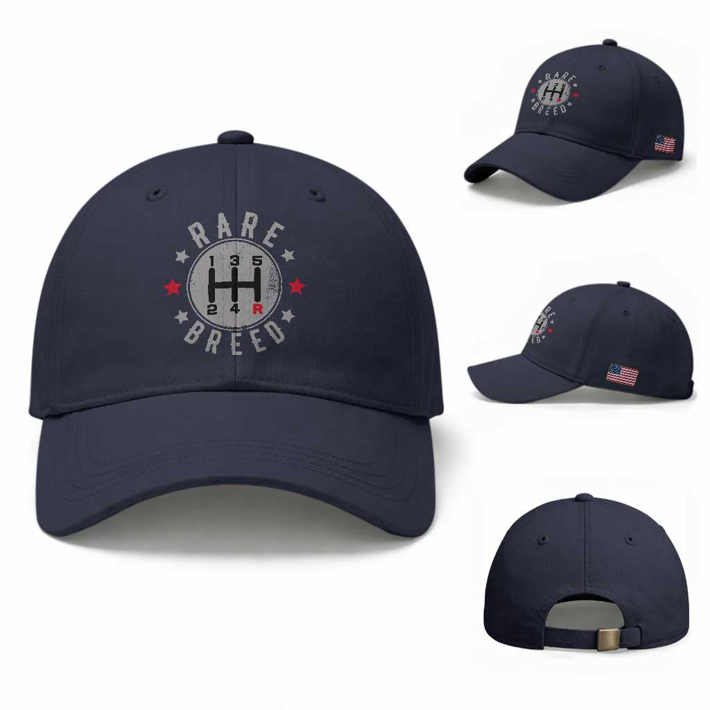Rare Breed Manual Transmission Stick Shift Driver Baseball Cap Vintage Distressed Graphic