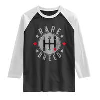 Rare Breed Manual Transmission Stick Shift Driver Raglan Shirt Vintage Distressed Graphic