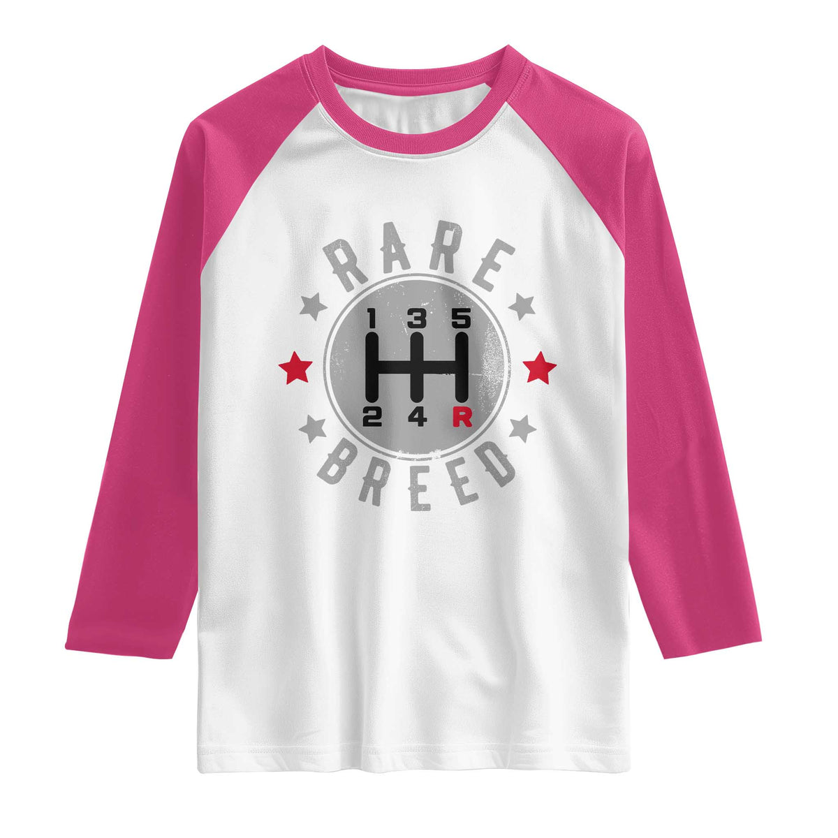 Rare Breed Manual Transmission Stick Shift Driver Raglan Shirt Vintage Distressed Graphic