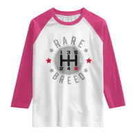 Rare Breed Manual Transmission Stick Shift Driver Raglan Shirt Vintage Distressed Graphic