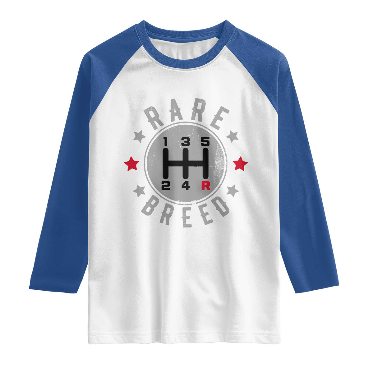 Rare Breed Manual Transmission Stick Shift Driver Raglan Shirt Vintage Distressed Graphic