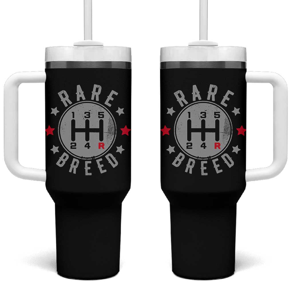 Rare Breed Manual Transmission Stick Shift Driver Tumbler With Handle Vintage Distressed Graphic