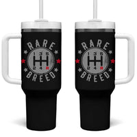 Rare Breed Manual Transmission Stick Shift Driver Tumbler With Handle Vintage Distressed Graphic