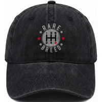Rare Breed Manual Transmission Stick Shift Driver Washed Cotton Baseball Cap Vintage Distressed Graphic