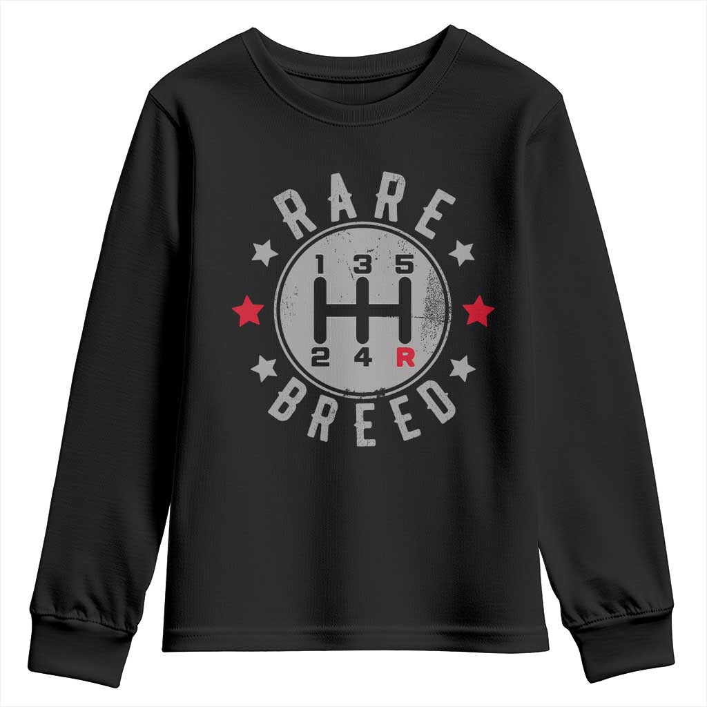 Rare Breed Manual Transmission Stick Shift Driver Youth Sweatshirt Vintage Distressed Graphic
