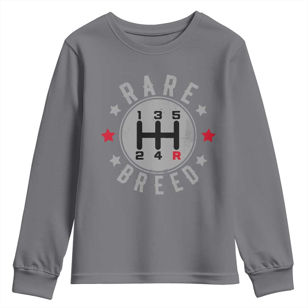 Rare Breed Manual Transmission Stick Shift Driver Youth Sweatshirt Vintage Distressed Graphic