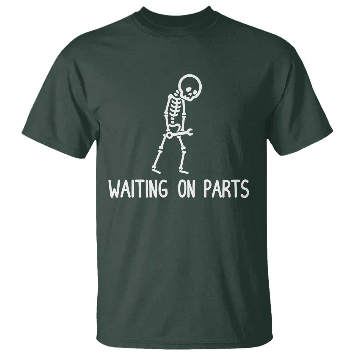 Waiting on Parts Mechanic Skeleton T Shirt Garage Car Guy Auto Repair Life