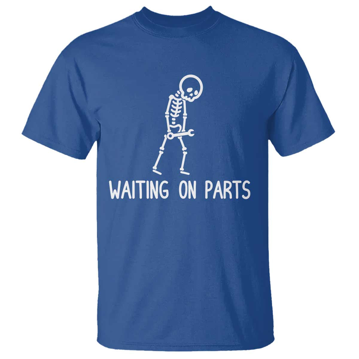 Waiting on Parts Mechanic Skeleton T Shirt Garage Car Guy Auto Repair Life