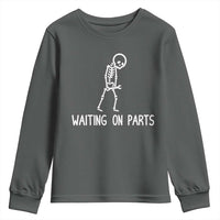 Waiting on Parts Mechanic Skeleton Youth Sweatshirt Garage Car Guy Auto Repair Life