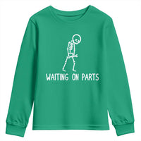 Waiting on Parts Mechanic Skeleton Youth Sweatshirt Garage Car Guy Auto Repair Life