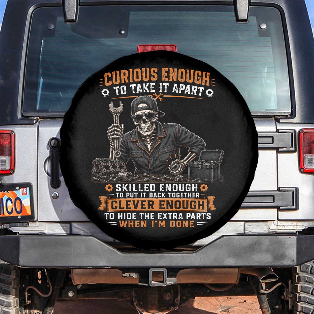 Mechanic Skeleton Spare Tire Cover Curious Enough to Take It Apart Car Auto Repair Garage