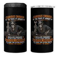 Mechanic Skeleton 4 in 1 Can Cooler Tumbler Curious Enough to Take It Apart Car Auto Repair Garage