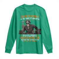 Mechanic Skeleton Long Sleeve Shirt Curious Enough to Take It Apart Car Auto Repair Garage