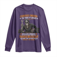 Mechanic Skeleton Long Sleeve Shirt Curious Enough to Take It Apart Car Auto Repair Garage