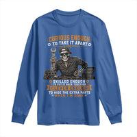 Mechanic Skeleton Long Sleeve Shirt Curious Enough to Take It Apart Car Auto Repair Garage