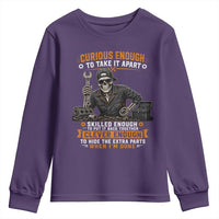 Mechanic Skeleton Youth Sweatshirt Curious Enough to Take It Apart Car Auto Repair Garage