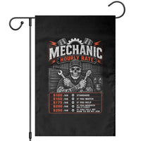Mechanic Skeleton Garden Flag Funny Hourly Rate Auto Car Garage Labor Rates