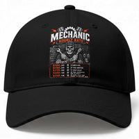Mechanic Skeleton Baseball Cap Funny Hourly Rate Auto Car Garage Labor Rates