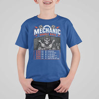 Mechanic Skeleton T Shirt For Kid Funny Hourly Rate Auto Car Garage Labor Rates