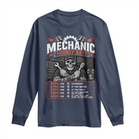 Mechanic Skeleton Long Sleeve Shirt Funny Hourly Rate Auto Car Garage Labor Rates