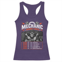 Mechanic Skeleton Racerback Tank Top Funny Hourly Rate Auto Car Garage Labor Rates