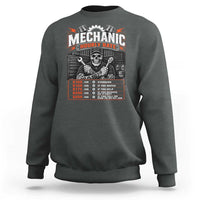 Mechanic Skeleton Sweatshirt Funny Hourly Rate Auto Car Garage Labor Rates