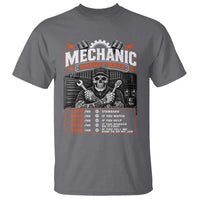 Mechanic Skeleton T Shirt Funny Hourly Rate Auto Car Garage Labor Rates