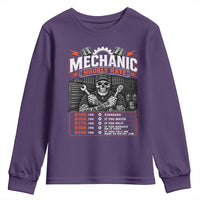 Mechanic Skeleton Youth Sweatshirt Funny Hourly Rate Auto Car Garage Labor Rates