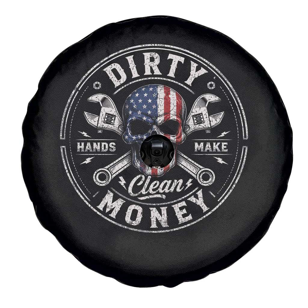Mechanic Skeleton Spare Tire Cover My Hands May Be Dirty But My Money is Clean Auto Repair Garage