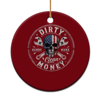 Mechanic Skeleton Ceramic Ornament My Hands May Be Dirty But My Money is Clean Auto Repair Garage