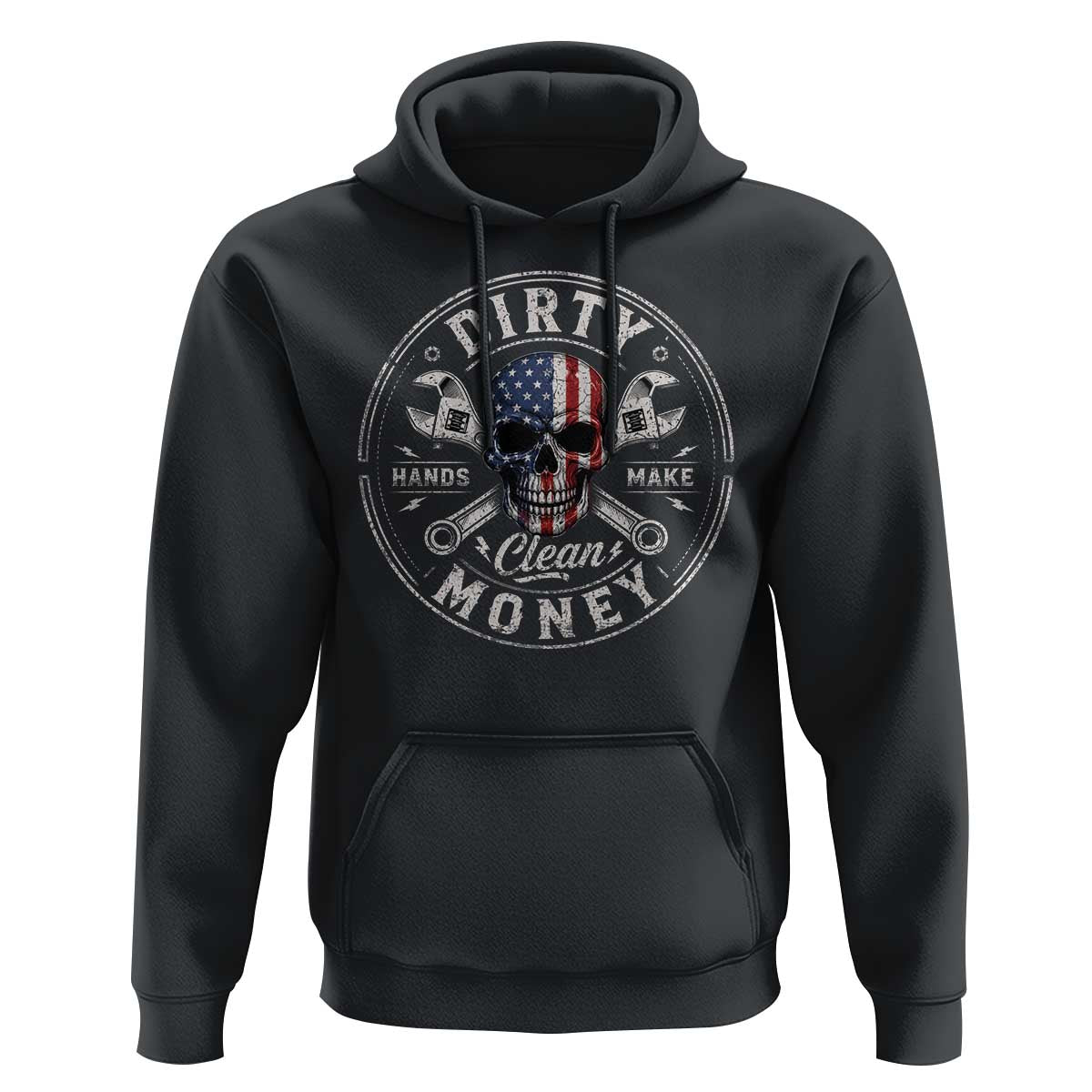 Mechanic Skeleton Hoodie My Hands May Be Dirty But My Money is Clean Auto Repair Garage