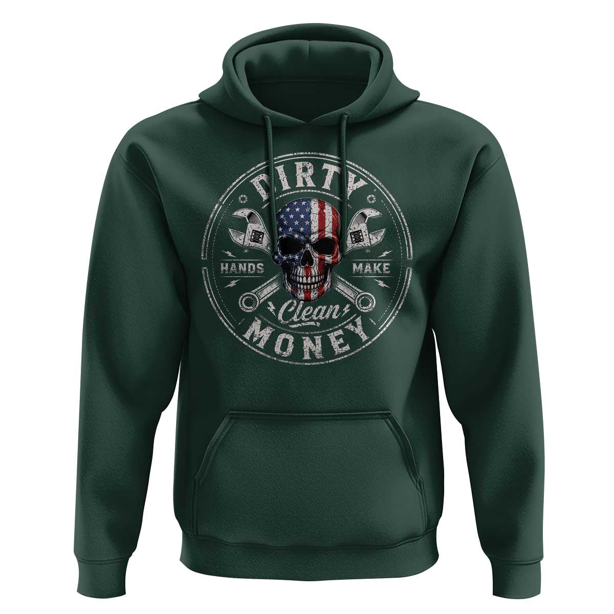 Mechanic Skeleton Hoodie My Hands May Be Dirty But My Money is Clean Auto Repair Garage