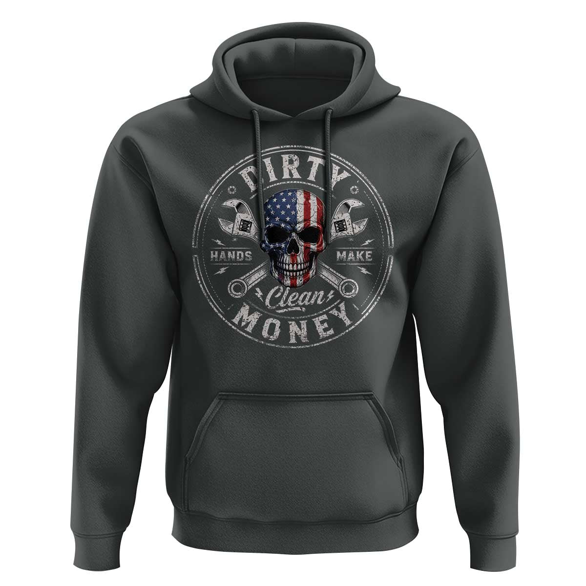 Mechanic Skeleton Hoodie My Hands May Be Dirty But My Money is Clean Auto Repair Garage