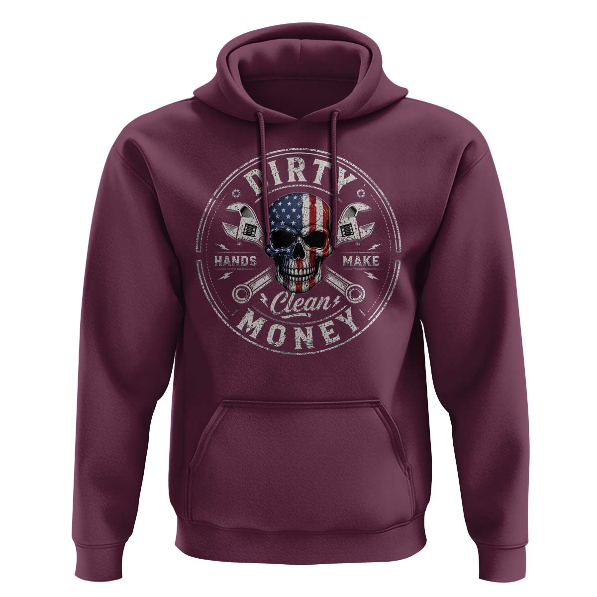Mechanic Skeleton Hoodie My Hands May Be Dirty But My Money is Clean Auto Repair Garage