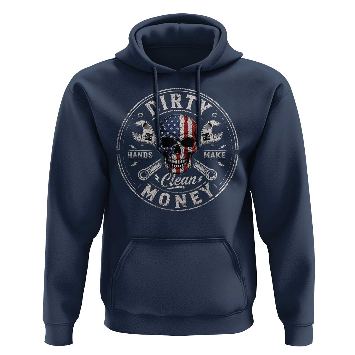 Mechanic Skeleton Hoodie My Hands May Be Dirty But My Money is Clean Auto Repair Garage
