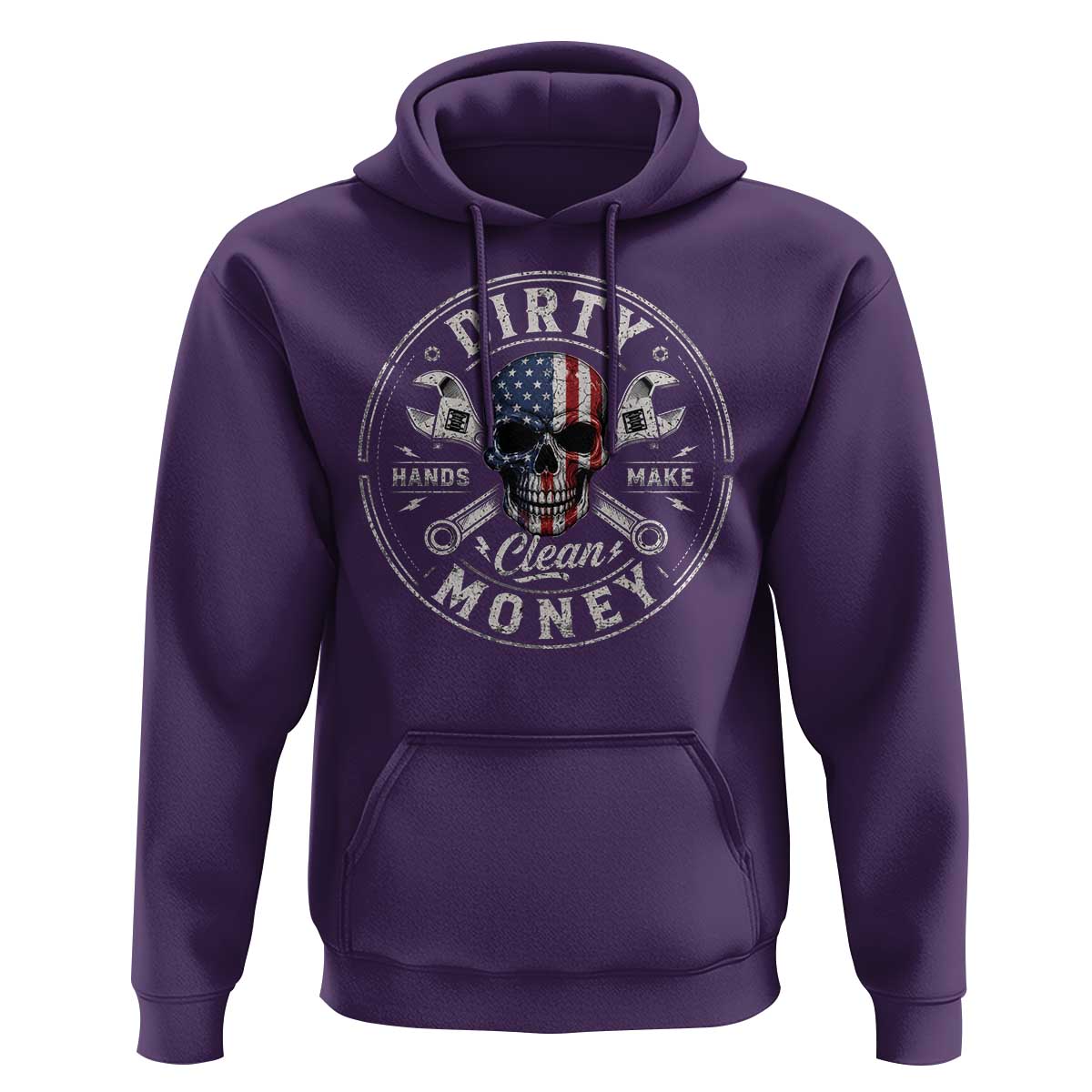 Mechanic Skeleton Hoodie My Hands May Be Dirty But My Money is Clean Auto Repair Garage