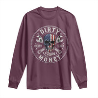 Mechanic Skeleton Long Sleeve Shirt My Hands May Be Dirty But My Money is Clean Auto Repair Garage