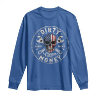 Mechanic Skeleton Long Sleeve Shirt My Hands May Be Dirty But My Money is Clean Auto Repair Garage