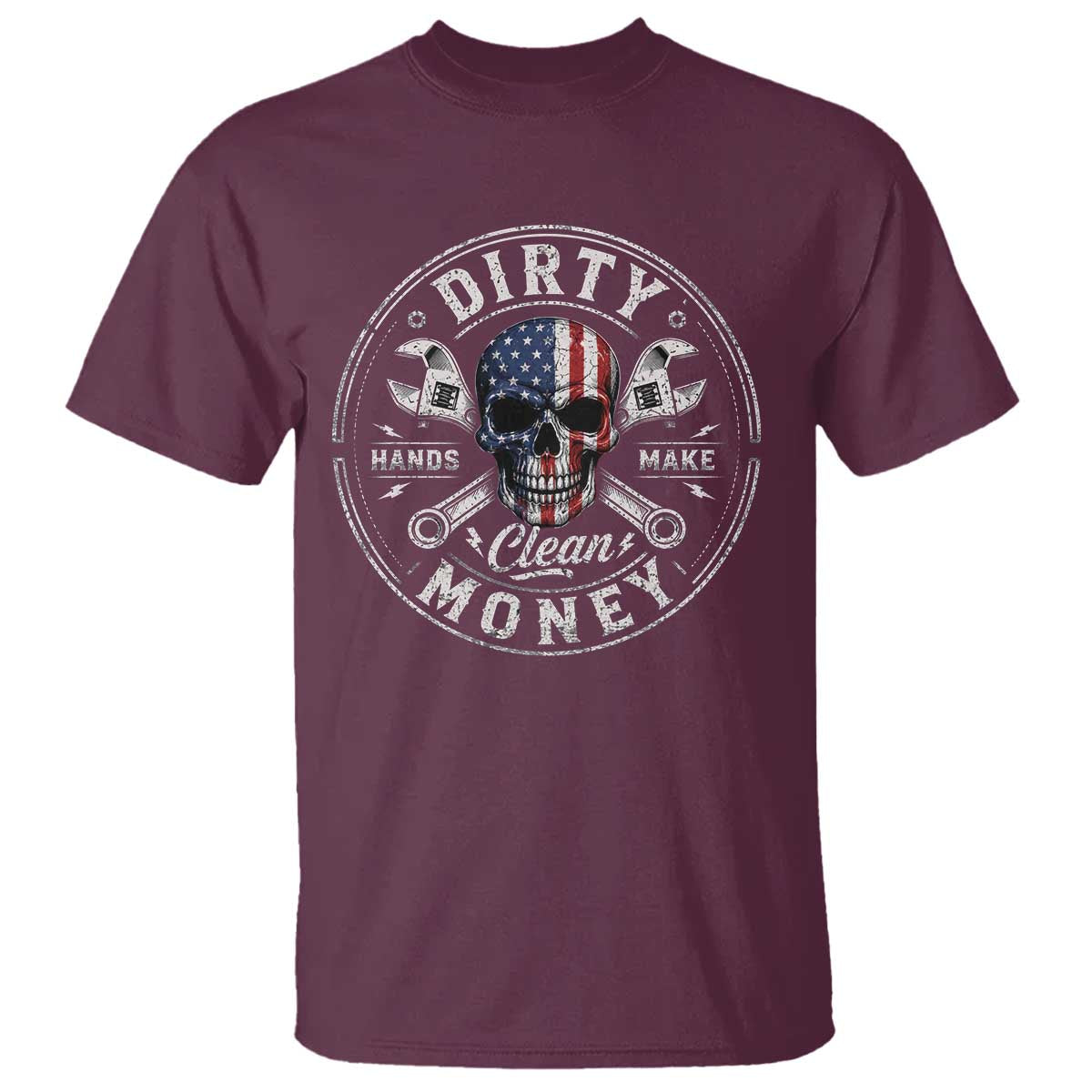 Mechanic Skeleton T Shirt My Hands May Be Dirty But My Money is Clean Auto Repair Garage
