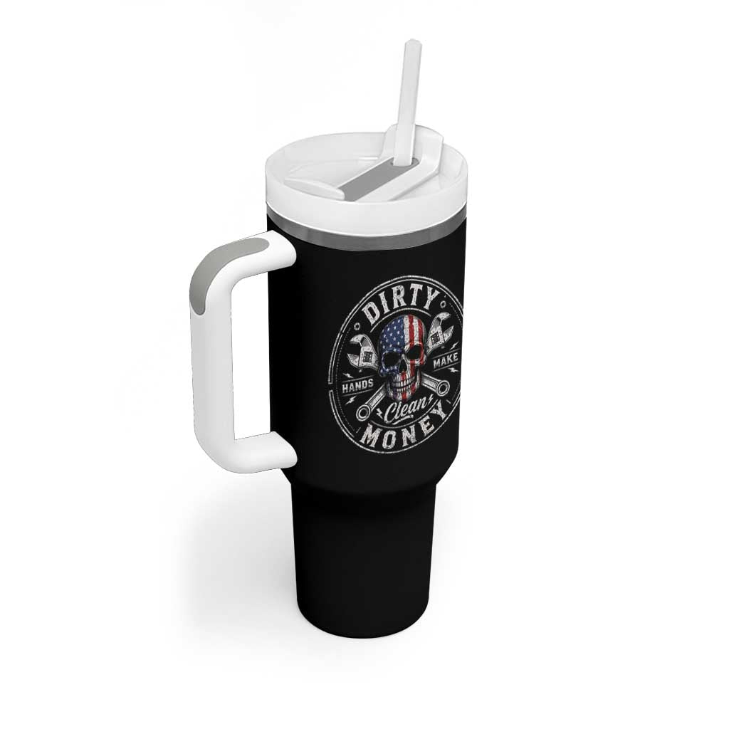 Mechanic Skeleton Tumbler With Handle My Hands May Be Dirty But My Money is Clean Auto Repair Garage