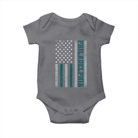 Philadelphia Baby Onesie Retro American Flag Philly Fan - Wonder Print Shop