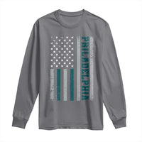 Philadelphia Long Sleeve Shirt Retro American Flag Philly Fan - Wonder Print Shop