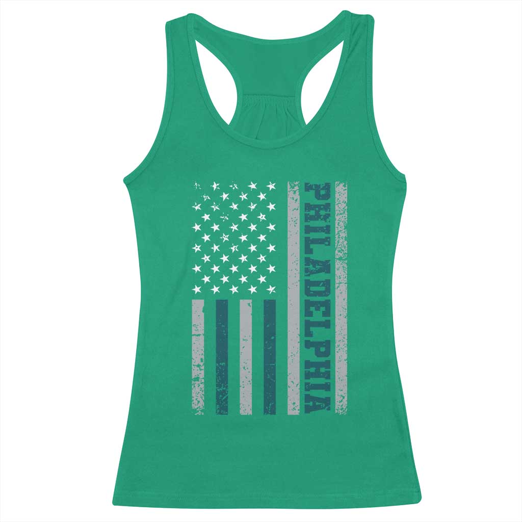 Philadelphia Racerback Tank Top Retro American Flag Philly Fan - Wonder Print Shop