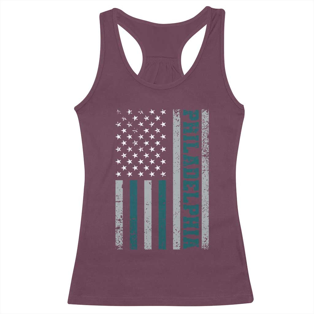 Philadelphia Racerback Tank Top Retro American Flag Philly Fan - Wonder Print Shop