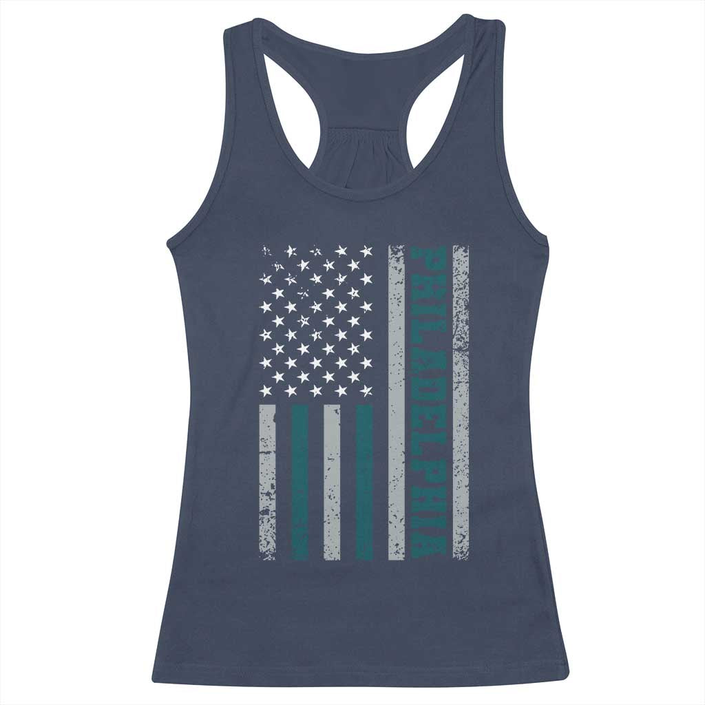 Philadelphia Racerback Tank Top Retro American Flag Philly Fan - Wonder Print Shop