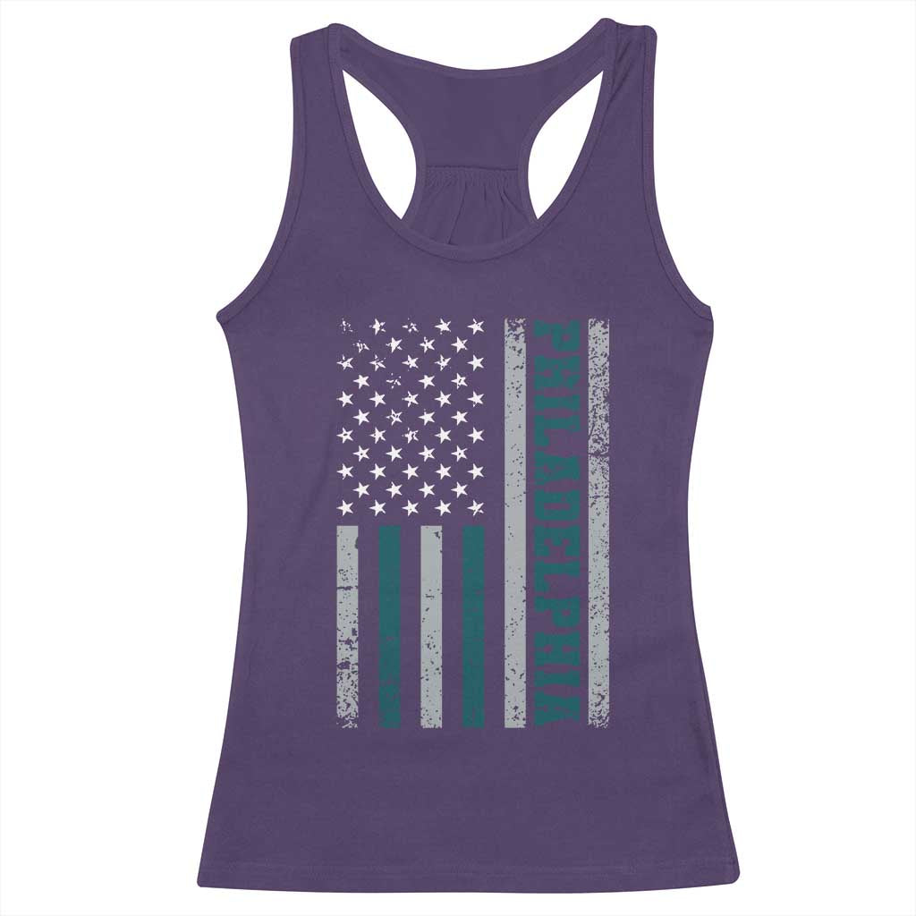 Philadelphia Racerback Tank Top Retro American Flag Philly Fan - Wonder Print Shop