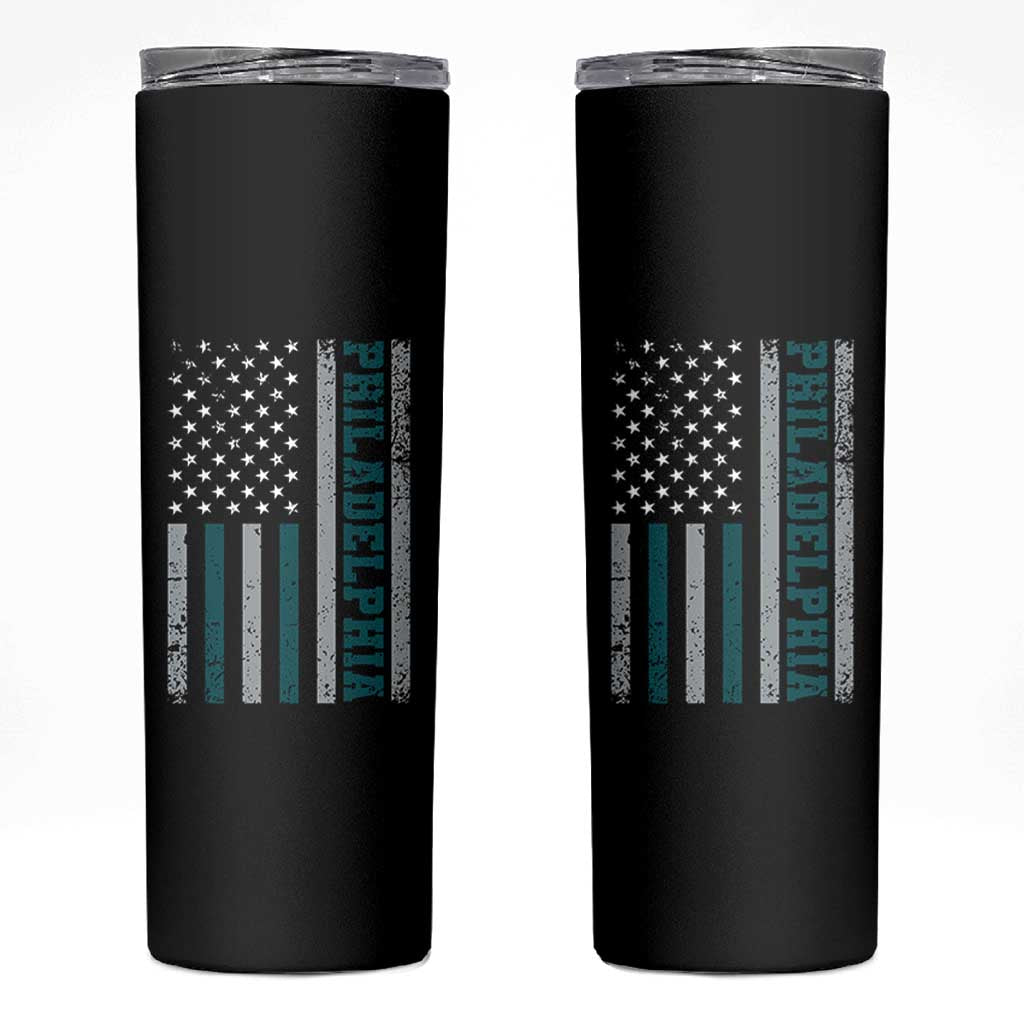 Philadelphia Skinny Tumbler Retro American Flag Philly Fan - Wonder Print Shop