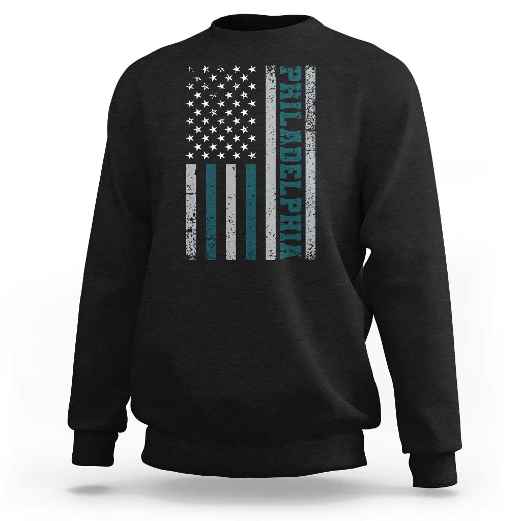 Philadelphia Sweatshirt Retro American Flag Philly Fan - Wonder Print Shop