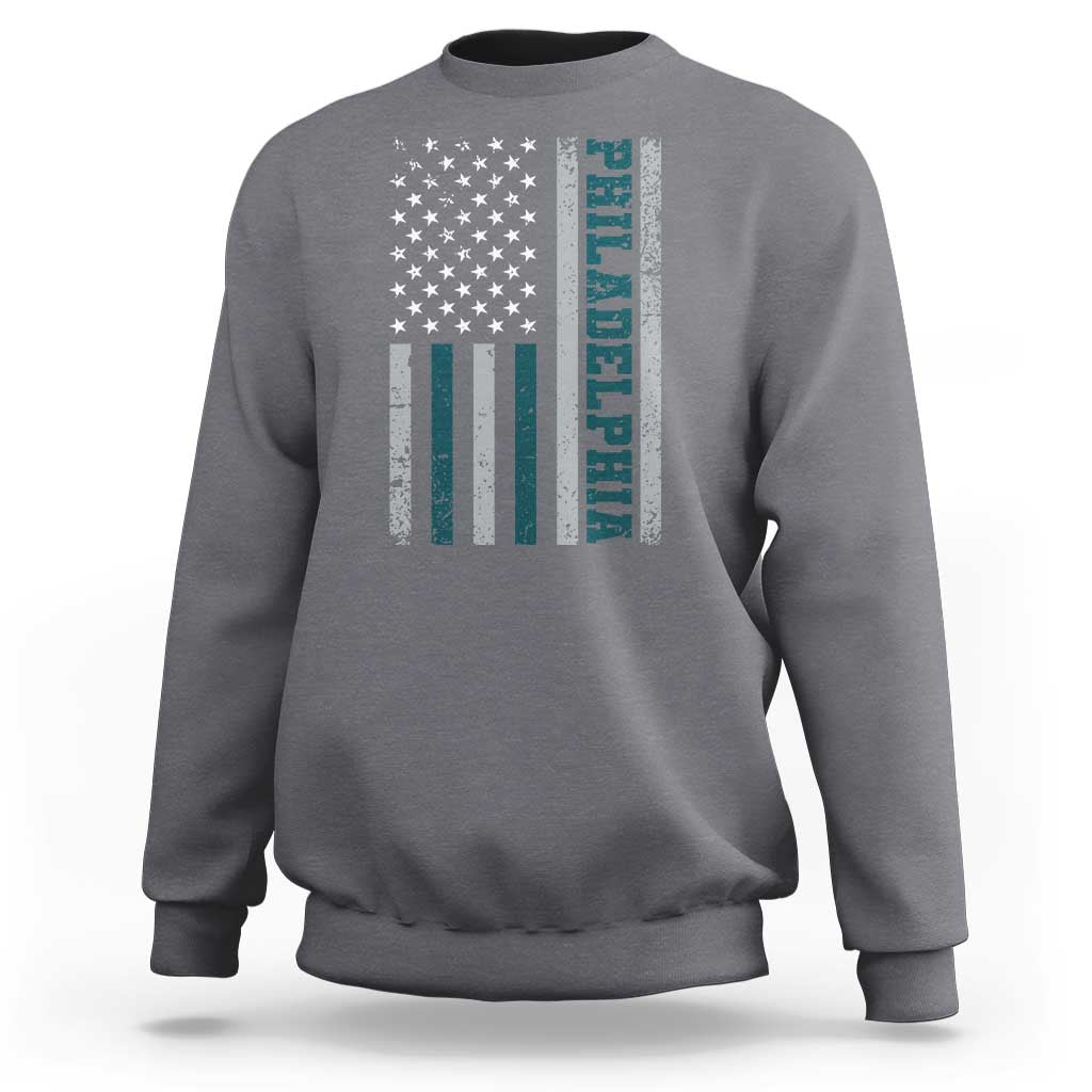 Philadelphia Sweatshirt Retro American Flag Philly Fan - Wonder Print Shop