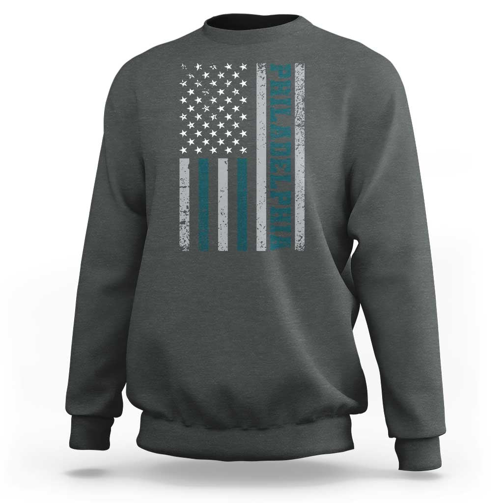 Philadelphia Sweatshirt Retro American Flag Philly Fan - Wonder Print Shop